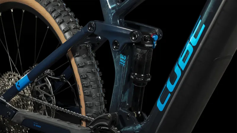 Cube Stereo Hybrid 140 HPC SLX 750 Electric Mountain Bike in Liquid Blue-5